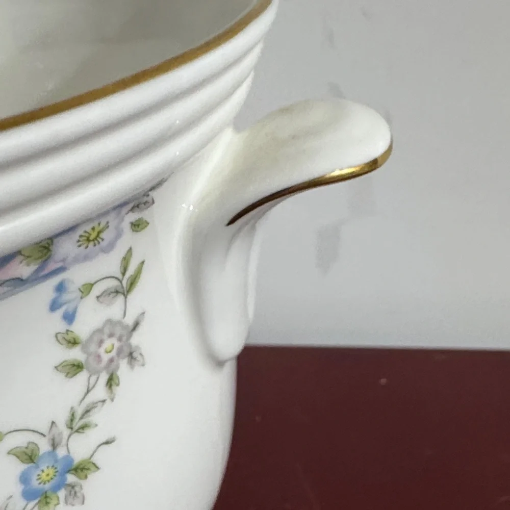 Coalport Trellis Rose pattern two-handled planter, also known as a cache pot